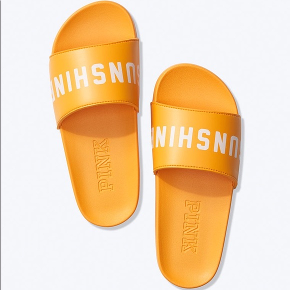 PINK Victoria's Secret Shoes - NEW💕 VS PINK☀️ SUNSHINE BANANA YELLOW SLIDES